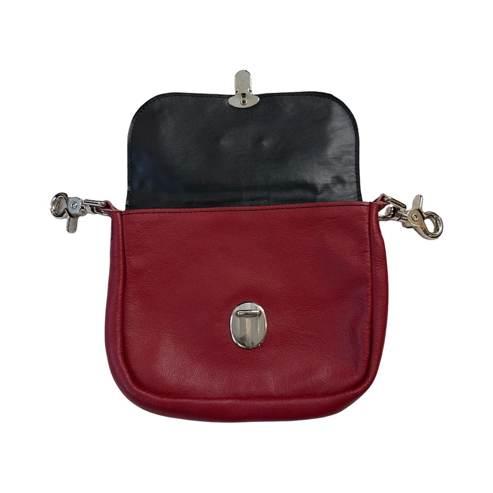 Harley-Davidson Red Leather Studded 6”x7” Bag - Picture 3 of 6